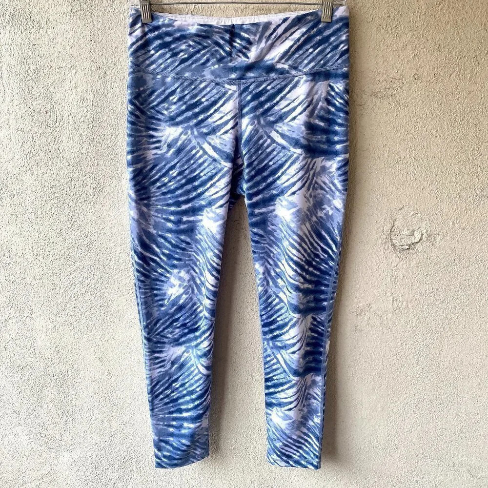 Ideology Athletic Movement Leggings Abstract Blue Size Medium